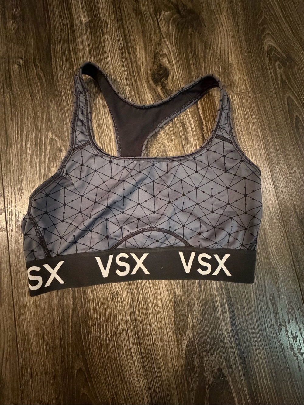 VSX Charcoal Geometric Racerback Sports Bra